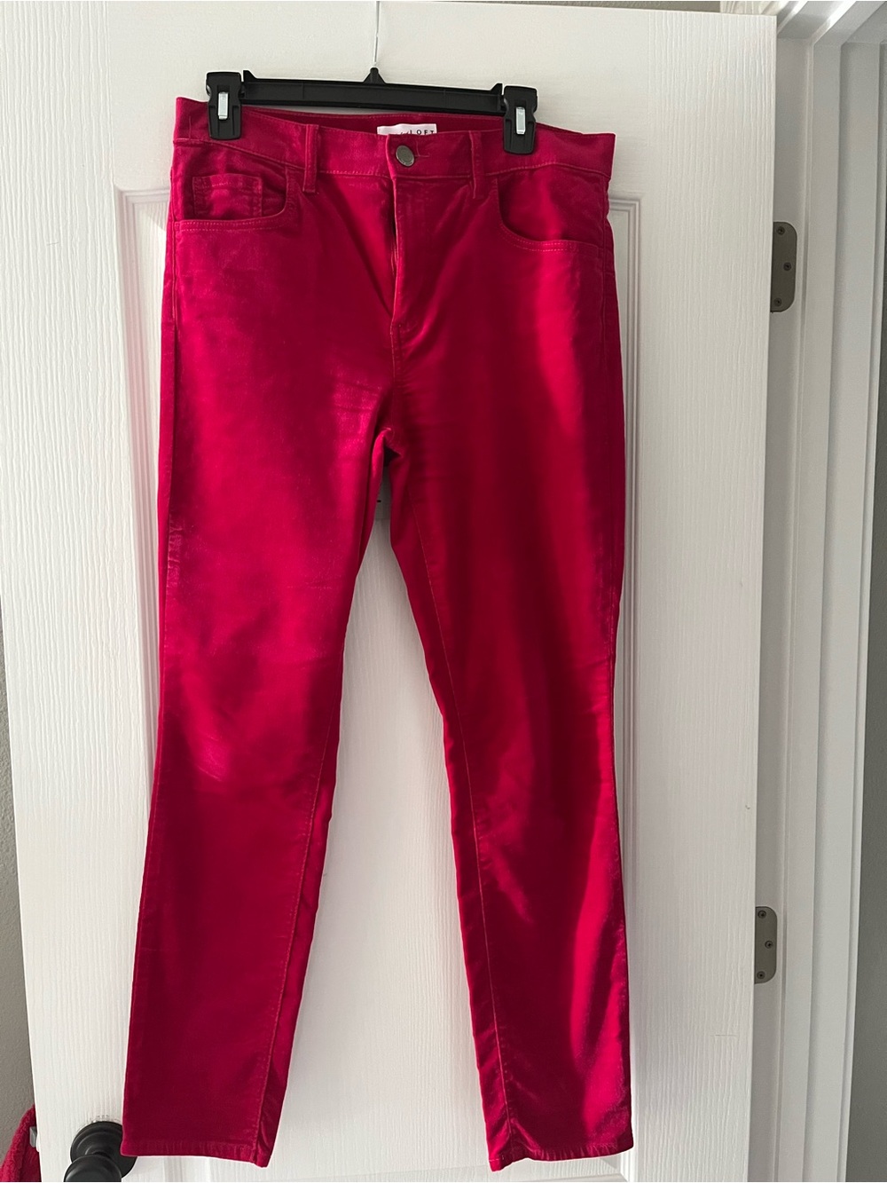Women’s Loft Bright Pink Velvet Jeans